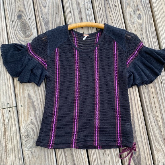 Free People Babes Only Striped Round Neck Knit Top - Picture 8 of 11